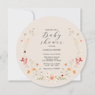 Wildflower Boho Baby Shower Invitation