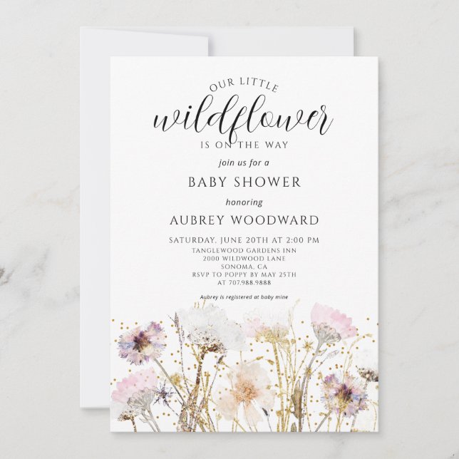 Wildflower Boho Baby Shower Invitation (Front)