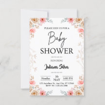 Wildflower Boho Baby Shower Invitation