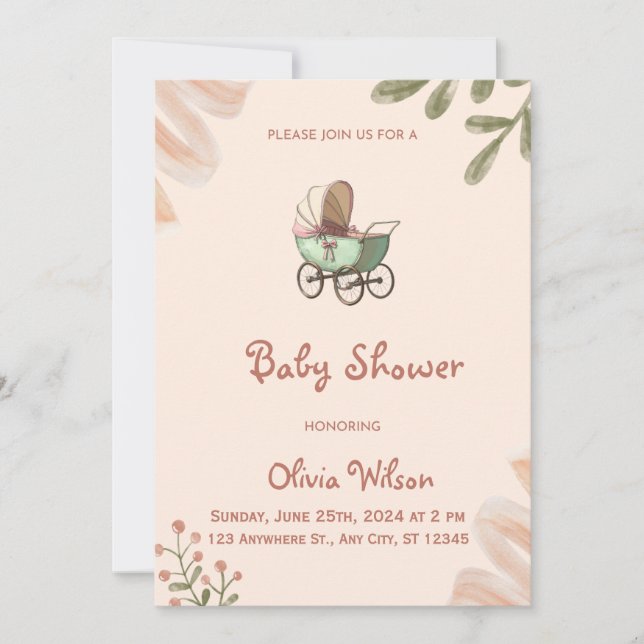 Wildflower Boho Baby Shower Invitation (Front)