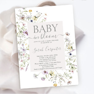 Wildflower Boho Baby Shower Invitation