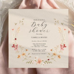 Wildflower Boho Baby Shower Invitation