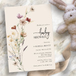 Wildflower Boho Baby Shower Invitation<br><div class="desc">This stylish & elegant baby shower invitation features gorgeous hand-painted watercolor wildflowers arranged as a lovely bouquet and elegant calligraphy script that's perfect for spring,  summer,  or fall baby showers. Find matching items in the Boho Wildflower Baby Shower Collection.</div>