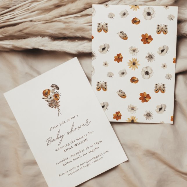 Wildflower Boho Baby Shower  Invitation (Creator Uploaded)