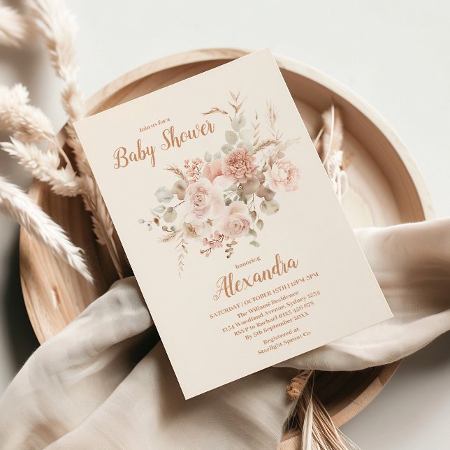 Wildflower Boho Baby Shower Invitation (Creator Uploaded)