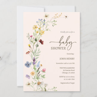 Wildflower Boho Baby Shower Invitation
