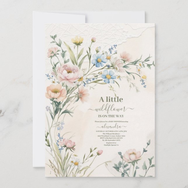 Wildflower Boho Baby Shower Invitation (Front)