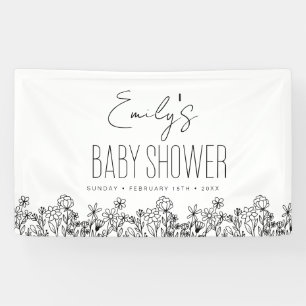 Wildflower Boho Baby Shower Modern Elegant Banner