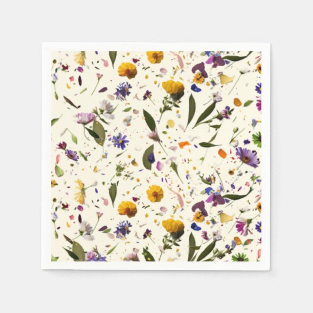 Wildflower Boho Baby Shower  Napkin (Front)
