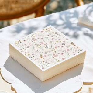 Wildflower Boho Baby Shower Napkin