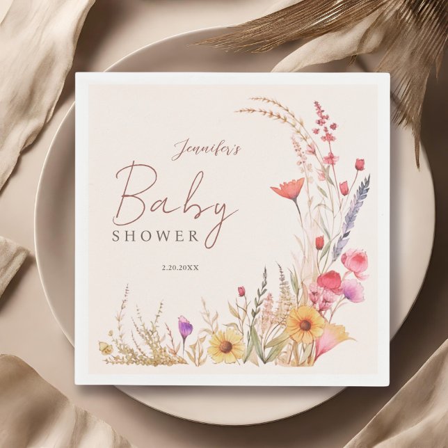 Wildflower Boho Baby Shower  Napkin (Creator Uploaded)