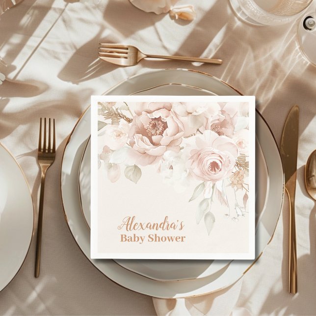 Wildflower Boho Baby Shower Napkin (Creator Uploaded)