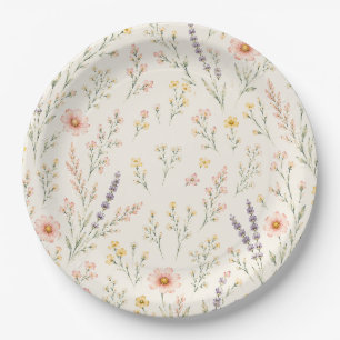 Wildflower Boho Baby Shower Paper Plates