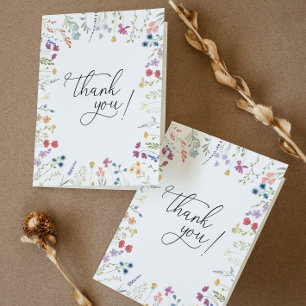 Wildflower Boho Baby Shower Thank You Card