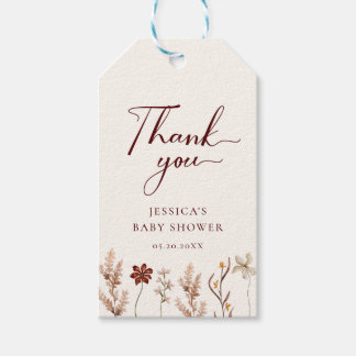 Wildflower Boho Baby Shower Thank You Gift Tags