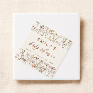 Wildflower Boho Baby Shower Watercolor In Bloom Favour Tags