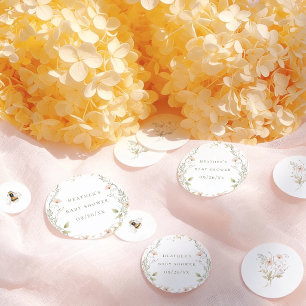 Wildflower Boho Bee Girl Baby Shower Confetti