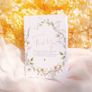 Wildflower & Boho Bee Girl Baby Shower Thank You