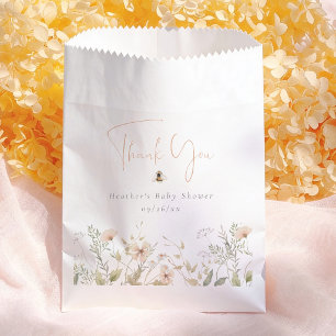 Wildflower Boho Bee Girl Baby Shower Thank You Favour Bags