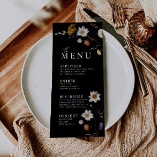 Wildflower Boho Black Menu