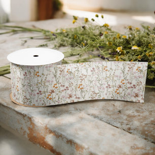 Wildflower Boho Bloom Garden Boho Satin Ribbon