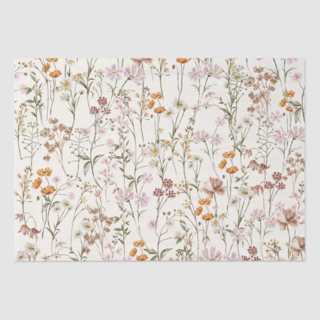 Wildflower Boho Bloom Garden Boho Tissue Paper (Front)