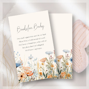 Wildflower Boho Book Request Baby Shower Enclosure Card