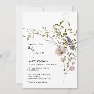 Wildflower Boho Botanical Baby Shower Invitation
