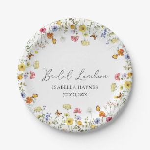 Wildflower Boho Botanical Bridal Luncheon Shower Paper Plate
