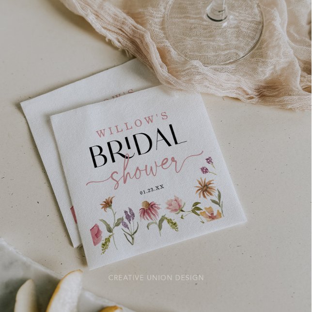 Wildflower Boho Bridal Shower Decor Napkin (Creator Uploaded)