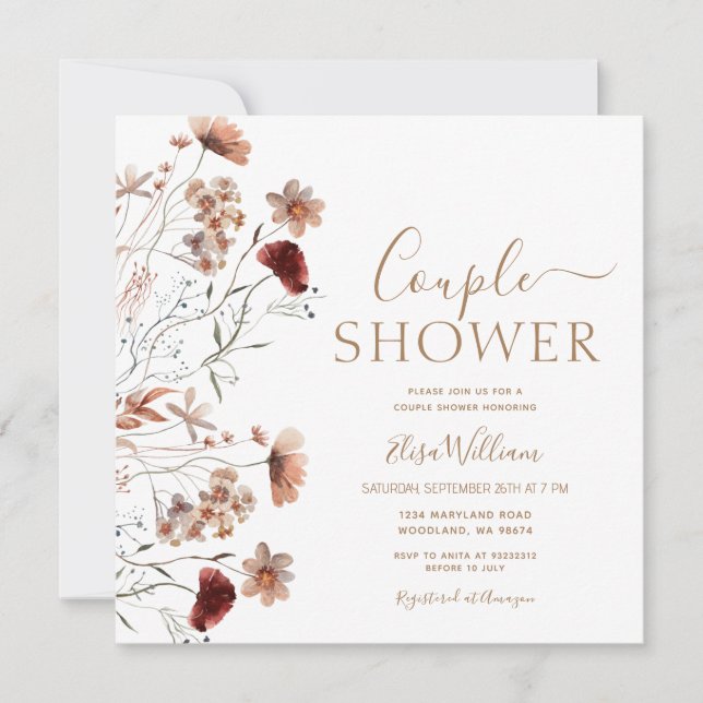 Wildflower Boho Bridal Shower Invitation (Front)
