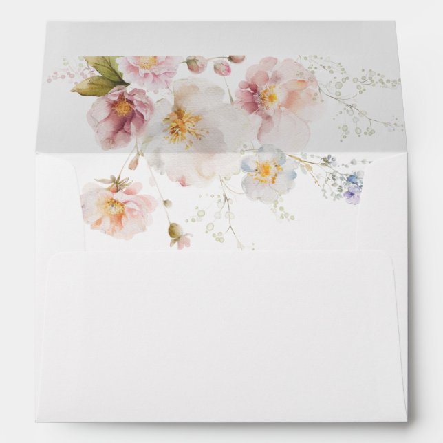 Wildflower Boho Bridal Shower Invitation Envelope (Back (Bottom))
