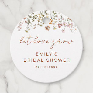 Wildflower Boho Bridal Shower Let Love Grow Garden Favour Tags