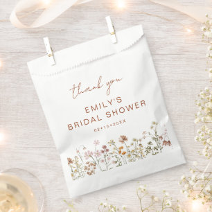Wildflower Boho Bridal Shower Thank You Garden Favour Bags