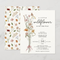 Wildflower Boho Budget Baby Shower Invitation