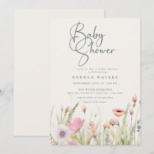 Wildflower Boho Chic Baby Shower Invitation