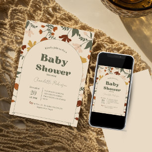 Wildflower Boho Chic Baby Shower Invitations