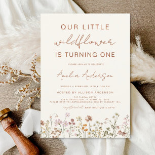 Wildflower Boho Chic First Birthday Garden Invitation