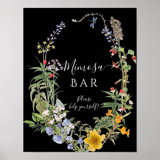 Wildflower Boho Chic Floral Wreath Cards n Gifts   Poster (Front)