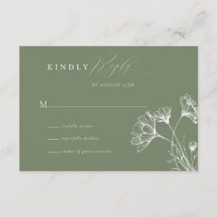 Wildflower Boho Chic Wedding RSVP Enclosure Card