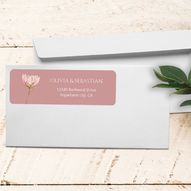 Wildflower Boho Dusty Rose Wedding Return Address (Creator Uploaded)