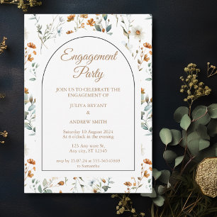 Wildflower Boho Engagement party Invitation