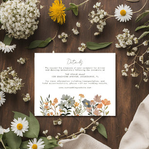 Wildflower Boho Fall Wedding Details Enclosure Card