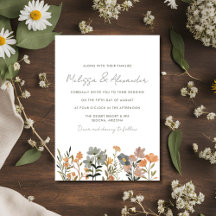 Wildflower Boho Fall Wedding Invitation