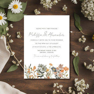 Wildflower Boho Fall Wedding Invitation