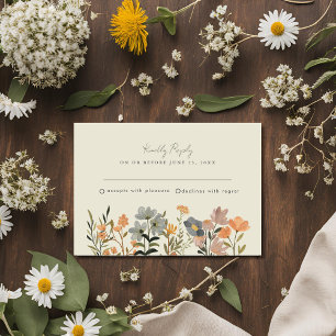 Wildflower Boho Fall Wedding RSVP Card