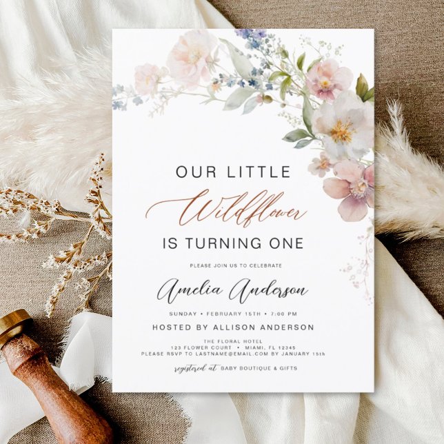 Wildflower Boho First 1st Birthday Garden Invitation (Creator Uploaded)