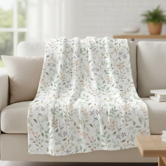 Wildflower Boho  Fleece Blanket