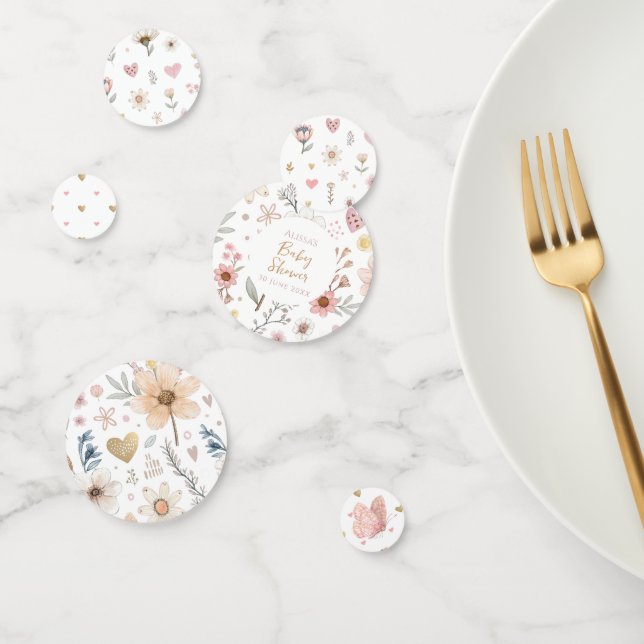 Wildflower Boho Floral  Baby Shower Confetti (Group)