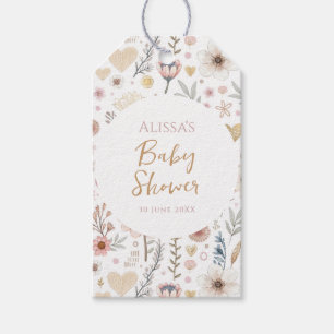 Wildflower Boho Floral  Baby Shower Favour Gift Tags